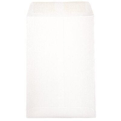 JAM Paper Open-End Catalog Envelopes with Gummed Closure - White