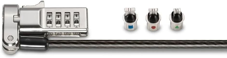 Kensington Universal 3-in-1 Combination Laptop Lock - Preset - Carbon Steel, Plastic - 6 ft - for Notebook