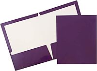 JAM PAPER Laminated Two-Pocket Glossy Presentation Folders - Letter Size