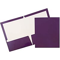 JAM PAPER Laminated Two-Pocket Glossy Presentation Folders - Letter Size