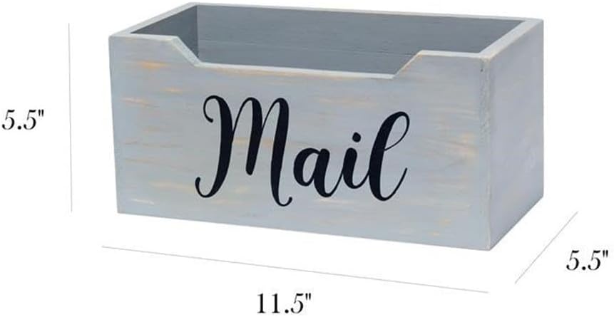 Elegant Designs Rustic Farmhouse Wooden Tabletop Mail Organizer Box
