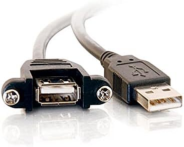 C2G Legrand USB A to A Cable, 1 Foot Data Transfer Cable, Black USB 2.0 Cable, 1 Count, C2G 28061