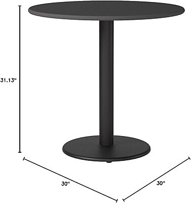 Flash Furniture 30'' Round Black Laminate Table Top with 18'' Round Table Height Base