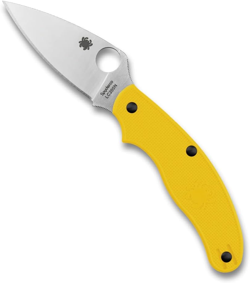 Spyderco Salt UK Penknife with 2.93" LC200N Steel Blade and Lightweight FRN Yellow Handle - PlainEdge - C94PYL