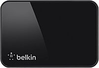 Belkin 4-Port USB 3.0 Hub – SuperSpeed Powered Station with 5Gbps Data & Charging, Compact Desktop Adapter for Laptops, iPhone Chargers, Printers, Storage Devices – Black