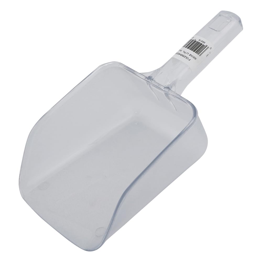 Rubbermaid Commercial Products Bouncer Ice Scoop 32 Ounce Clear for Ingredient Bins or Freezer Small Plastic 32-Ounce