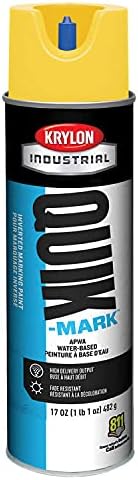 Krylon Industrial Quik-Mark Wb Inverted Marking Paint Apwa Utility Yellow - Lot of 12