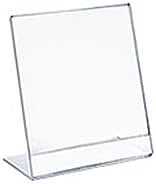 Azar Displays Acrylic L-Shaped Sign Holders, Clear - Pack of 10