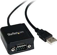 StarTech.com 6ft (1.8m) 1-Port FTDI USB to Serial RS232 Adapter Cable with COM Retention, USB to RS232 Adapter - TAA