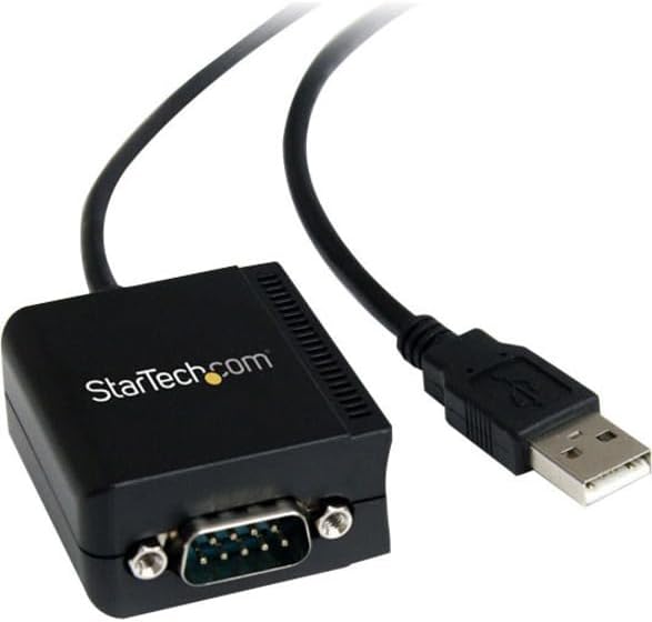 StarTech.com 6ft (1.8m) 1-Port FTDI USB to Serial RS232 Adapter Cable with COM Retention, USB to RS232 Adapter - TAA