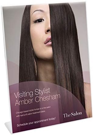 Office Depot Brand Slanted Sign Holder, Vertical, 11inH x 8 1/2inW, Clear