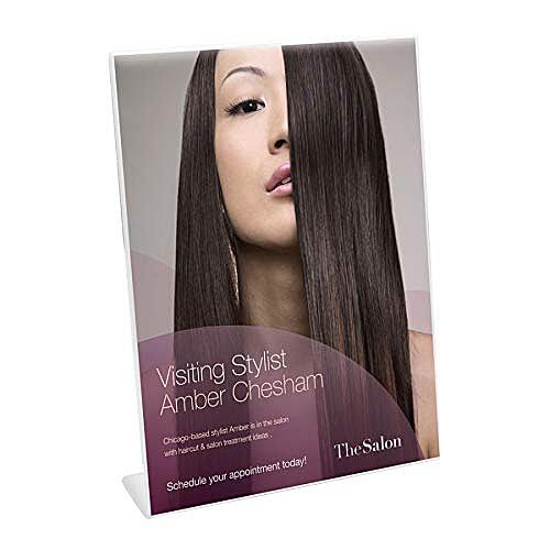 Office Depot Brand Slanted Sign Holder, Vertical, 11inH x 8 1/2inW, Clear