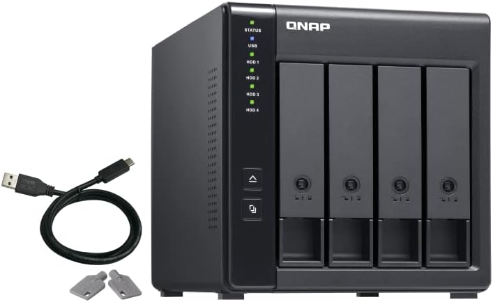 QNAP TR-004 4 Bay USB Type-C Direct Attached Storage (DAS) with hardware RAID (Diskless) 4 Bay Diskless