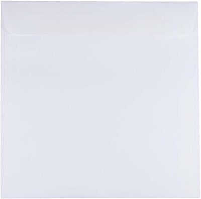 JAM PAPER Square Invitation Envelopes - White - Gummed Seal - 25/Pack