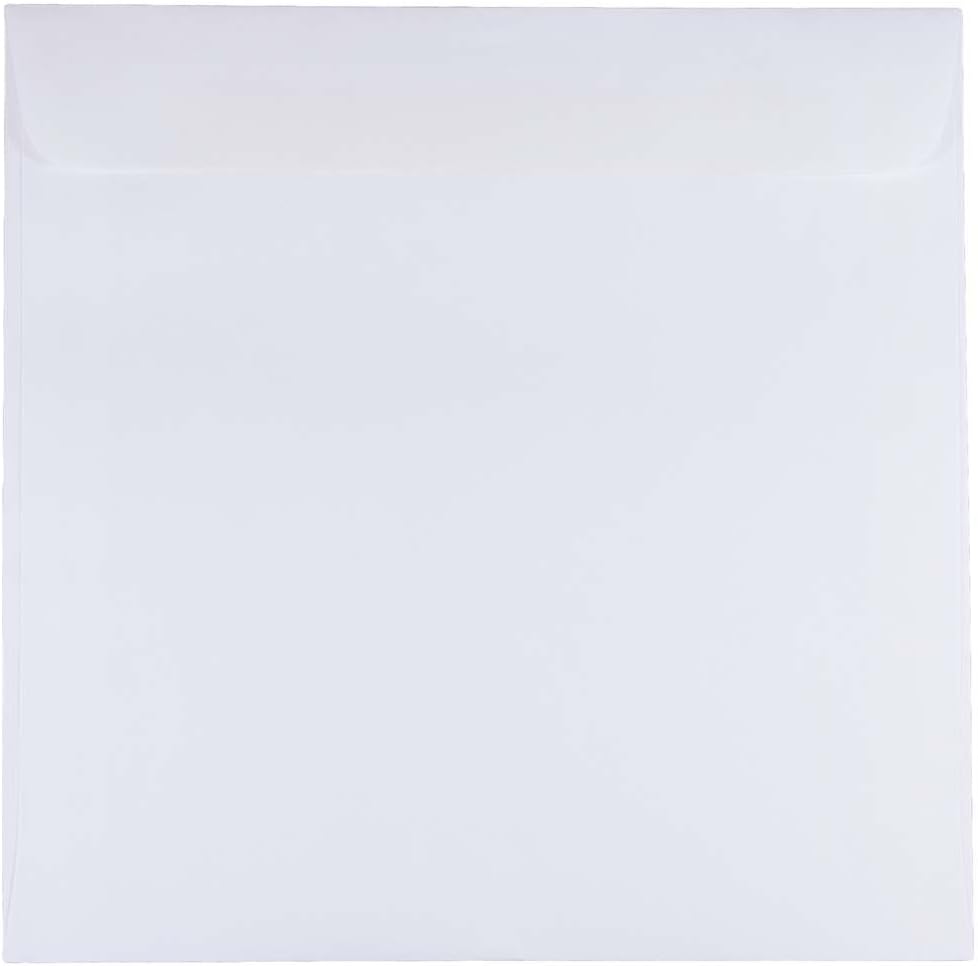 JAM PAPER Square Invitation Envelopes - White - Gummed Seal - 25/Pack