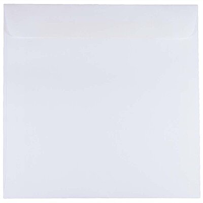 JAM PAPER Square Invitation Envelopes - White - Gummed Seal - 25/Pack