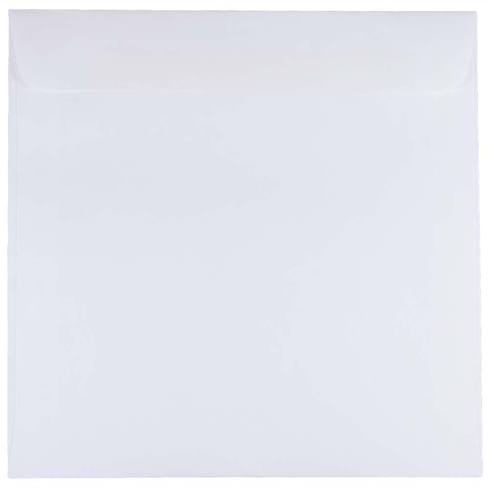 JAM PAPER Square Invitation Envelopes - White - Gummed Seal - 25/Pack
