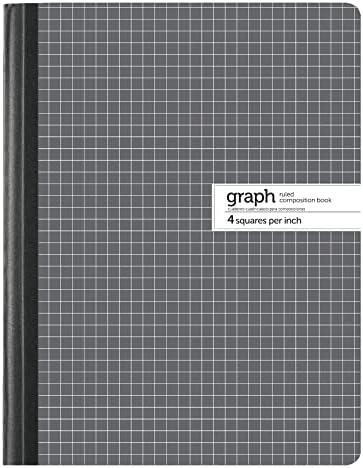 Office Depot Marble Quad Composition Book, 7 1/2in. x 9 3/4in., Quadrille Ruled, 100 Sheets, Black/White, 09926-09021