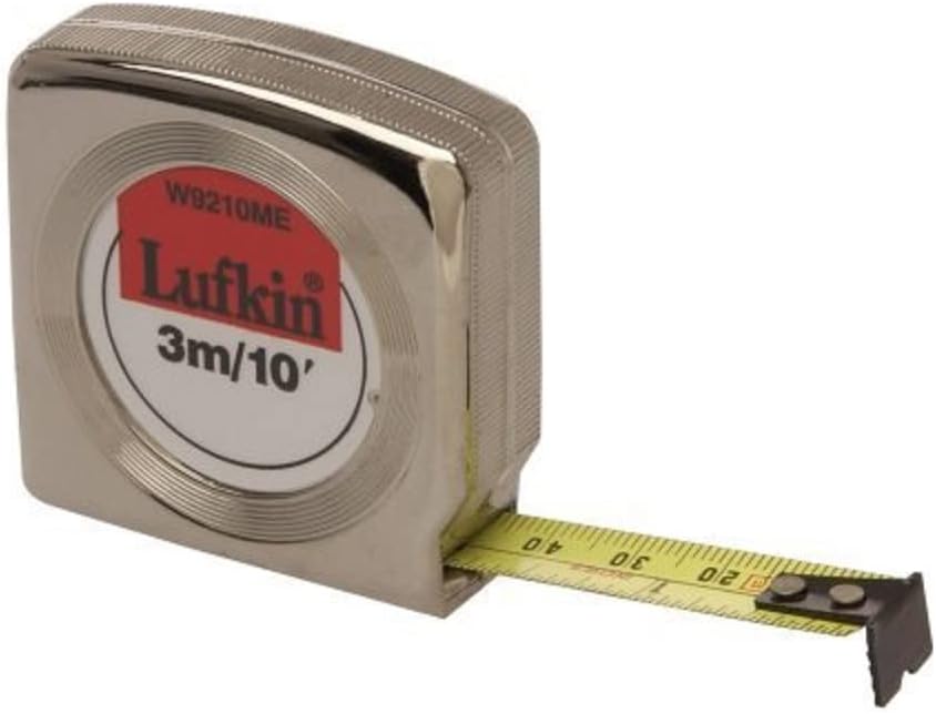 Crescent Lufkin 1/2" x 3m/10' Mezurall® Chrome Case SAE/Metric Yellow Clad Power Return Tape Measure - W9210ME