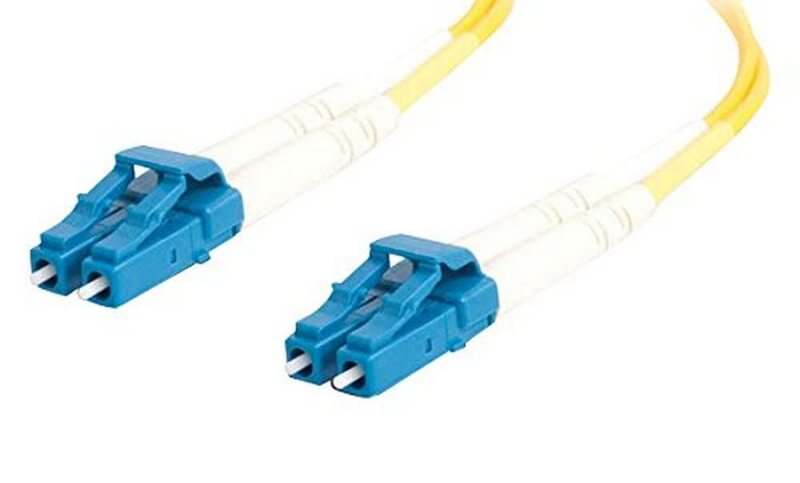 C2G Legrand Fiber Optic Ethernet Cable, Yellow 9/125 LC-LC Duplex Single Mode Fiber Patch Cable, 1 Meter (3.3 Foot) PVC Coated Fiber Optic Ethernet, 1 Count, C2G 29191