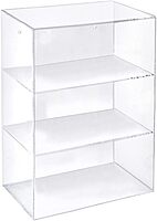 Acrylic Countertop Open Case 12.375” Wide w/ 2 Non-Removable Shelves and Wall Hanging Holes