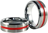 THIN BLUE LINE USA Men's Tungsten Carbide Ring