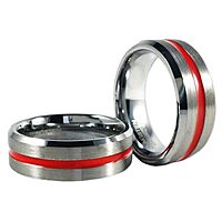THIN BLUE LINE USA Men's Tungsten Carbide Ring