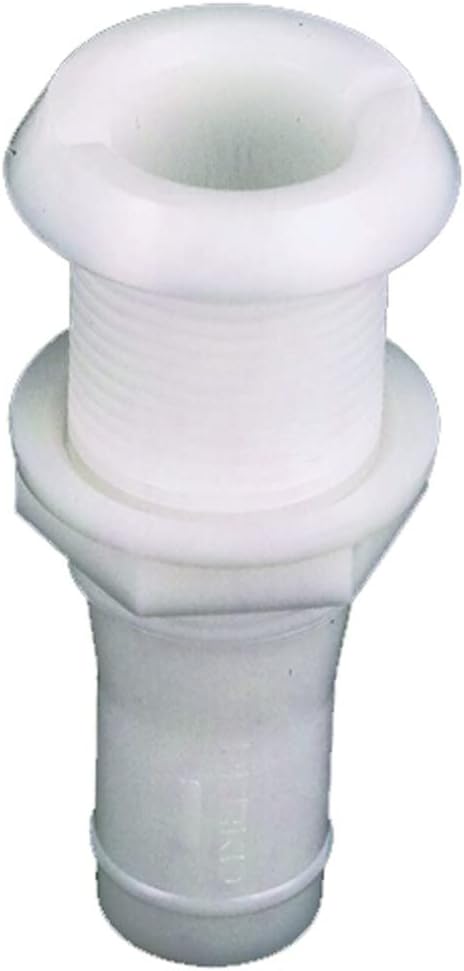 Perko Thru Hull Connections for Use with Hose - 0301DP5, White, 3/4-Inch