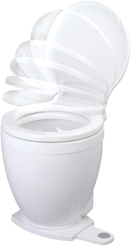 Jabsco Lite Flush Compact Marine Electric Toilet with Foot Control 12 Volts