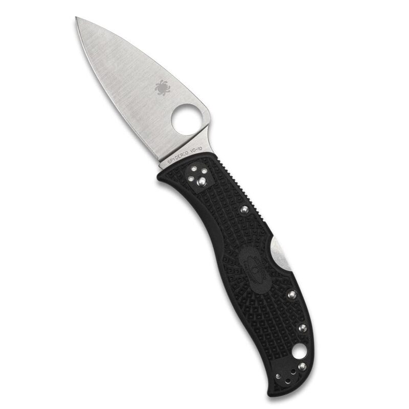 Spyderco Leafjumper Lightweight Mid-Sized Pocket Knife with VG-10 Stainless Steel and Black FRN Handle - PlainEdge - C262BK