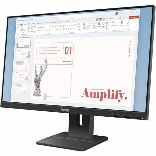 Lenovo ThinkVision E24-40 24" Class Full HD LED Monitor - 16:9 - Raven Black - 23.8" Viewable - IPS - 1920 x 1080 - 100 Hz