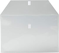 JAM PAPER Plastic Envelopes with Hook & Loop Closure - Jumbo Booklet - 12 x 18 - Clear - 12/Pack