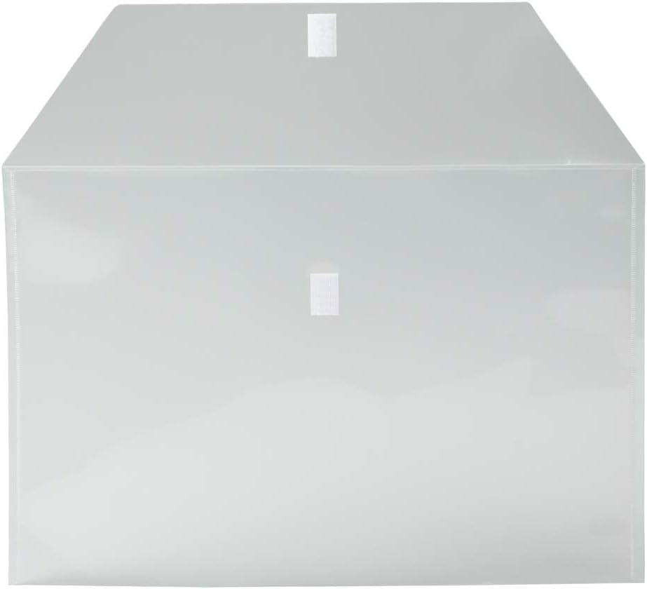 JAM PAPER Plastic Envelopes with Hook & Loop Closure - Jumbo Booklet - 12 x 18 - Clear - 12/Pack
