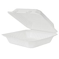 Karat Earth KE-BHC99-1C 9" x 9" Bagasse Hinged Clamshell Container (Pack of 200)