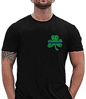 THIN BLUE LINE USA Men's St. Patrick's Day T-Shirt - Shamrock with Thin Blue Line