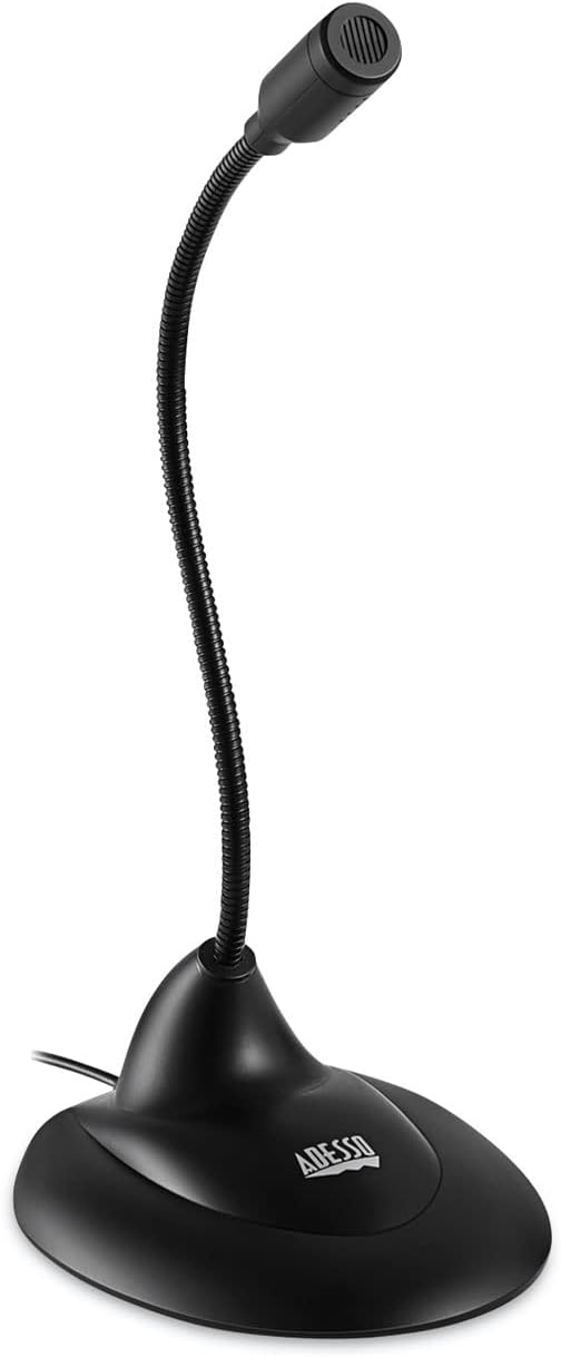 Adesso Xtream M1 Desktop Omnidirectional Gooseneck Microphone, Black