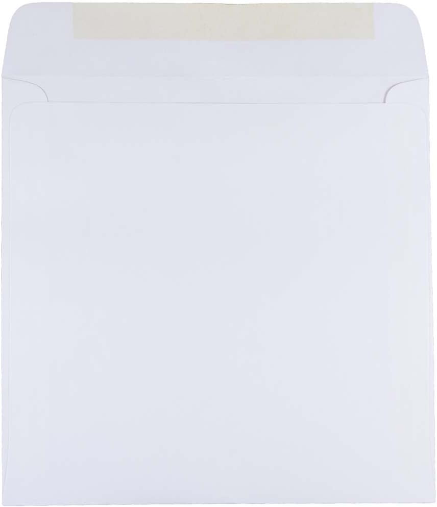 JAM PAPER Square Invitation Envelopes - White - Gummed Seal - 25/Pack