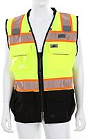 MCR Safety Hi Vis Reflective Safety Vest, ANSI 107 Type R Class 2, 3in Silver PSURVCL2LSL