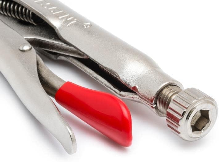 Crescent Long-Nose Locking Pliers with Wire Cutter - Premium Cutting Pliers with Angled Tooth Pattern & Compound Action