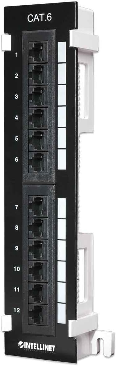 INTELLINET Cat6 UTP Patch Panel - Installer Grade Gold Contacts - Black