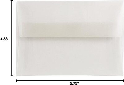 JAM PAPER Translucent Vellum Invitation Envelopes - Clear