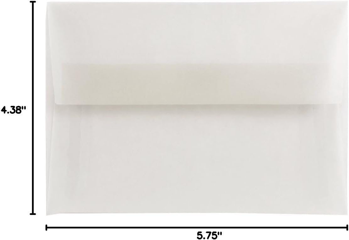 JAM PAPER Translucent Vellum Invitation Envelopes - Clear