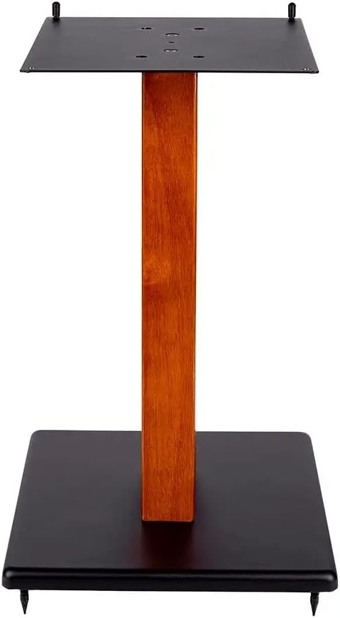 Monolith 18in Cherry Wood Speaker Stand with Adjustable Top Plate, Cherry (Each) Hold Speakers Weighing Up to 75 Pounds