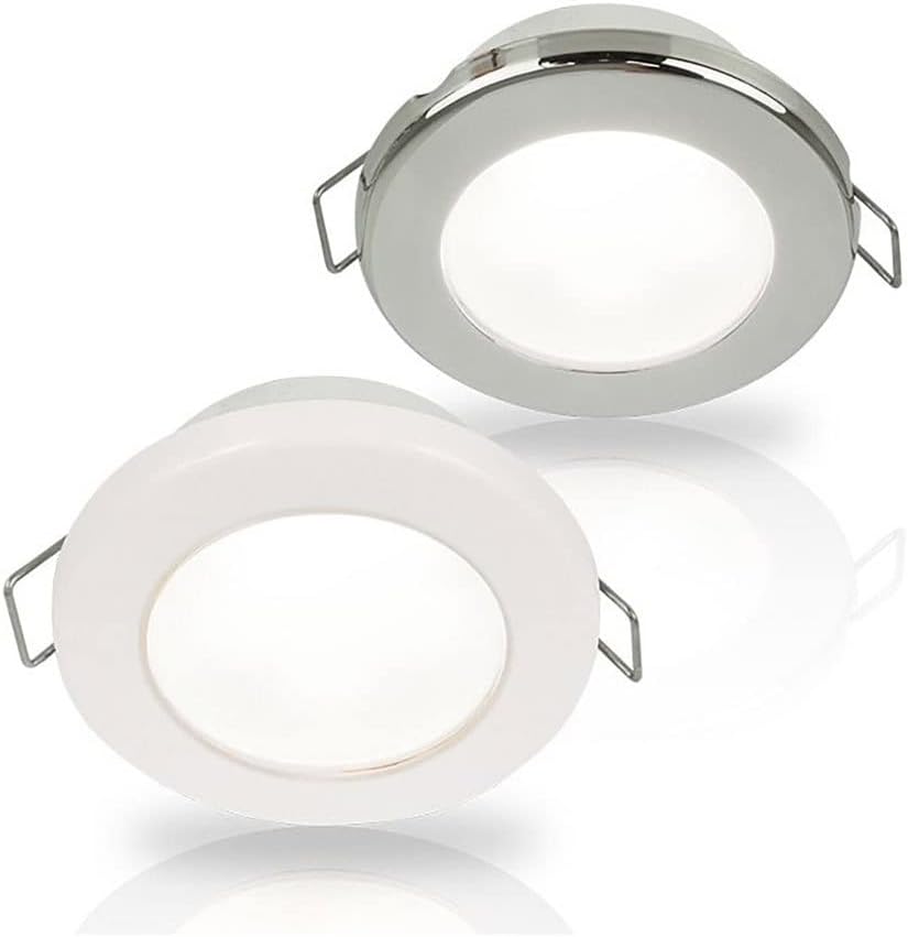 Hella Marine EuroLED 75 3" Round Spring Mount Down Light - White LED - White Plastic Rim - 12V