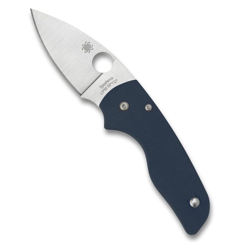 Spyderco Lil Native Folding Pocket Knife with 2.42 Inch CPM SPY27 Steel Blade and G-10 Handle - PlainEdge - C230GPCBL