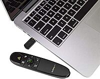 StarTech.com Wireless Presentation Remote with Green Laser Pointer - 90 ft. (27 m) - USB Presentation Clicker for Mac and Windows, TAA (PRESREMOTEG)
