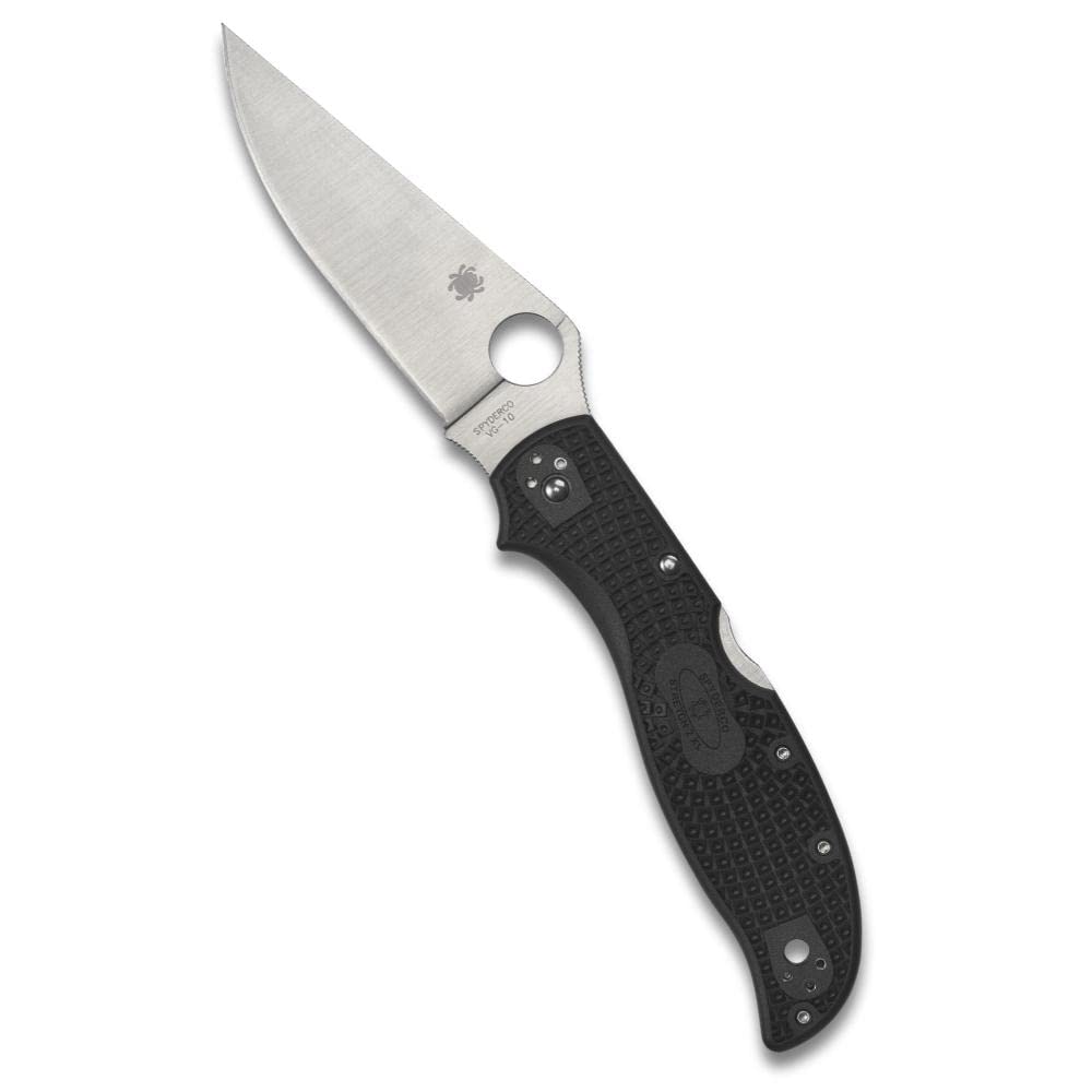 SPYDERCO Stretch 2 XL Lightweight Pocket Knife with 3.43\" VG-10 Blade and Black FRN Handle