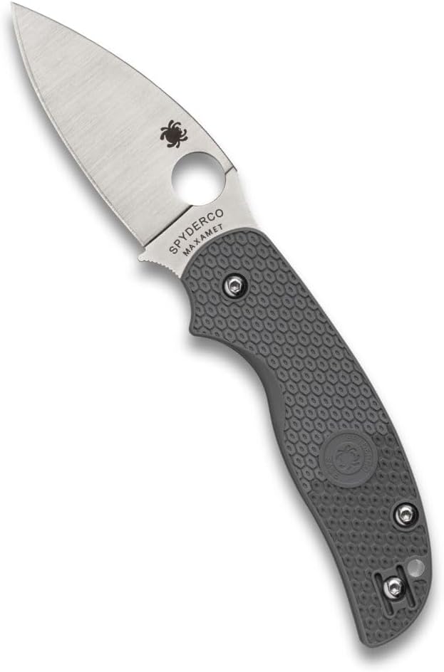 Spyderco Sage 5 Lightweight Maxamet Folding Utility Pocket Knife with Black FRN Handle and Full-Flat Maxamet Steel Blade