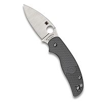 Spyderco Sage 5 Lightweight Maxamet Folding Utility Pocket Knife with Black FRN Handle and Full-Flat Maxamet Steel Blade - PlainEdge - C123PGY