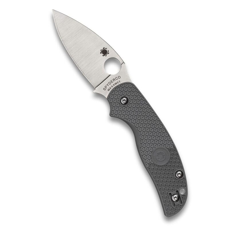 Spyderco Sage 5 Lightweight Maxamet Folding Utility Pocket Knife with Black FRN Handle and Full-Flat Maxamet Steel Blade - PlainEdge - C123PGY